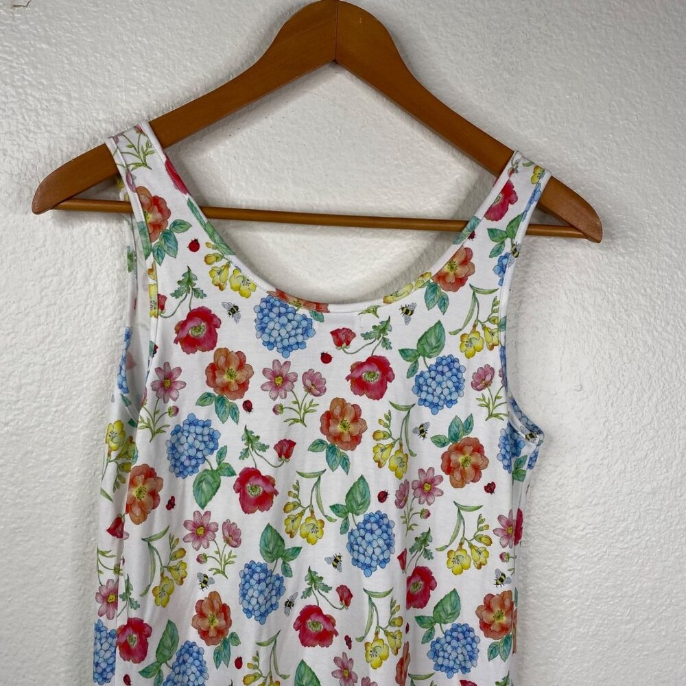 Cotn Women's Cottage Core Prairie Boho Floral Ladybug Bee Dress Multicolor Sz S - Picture 10 of 14